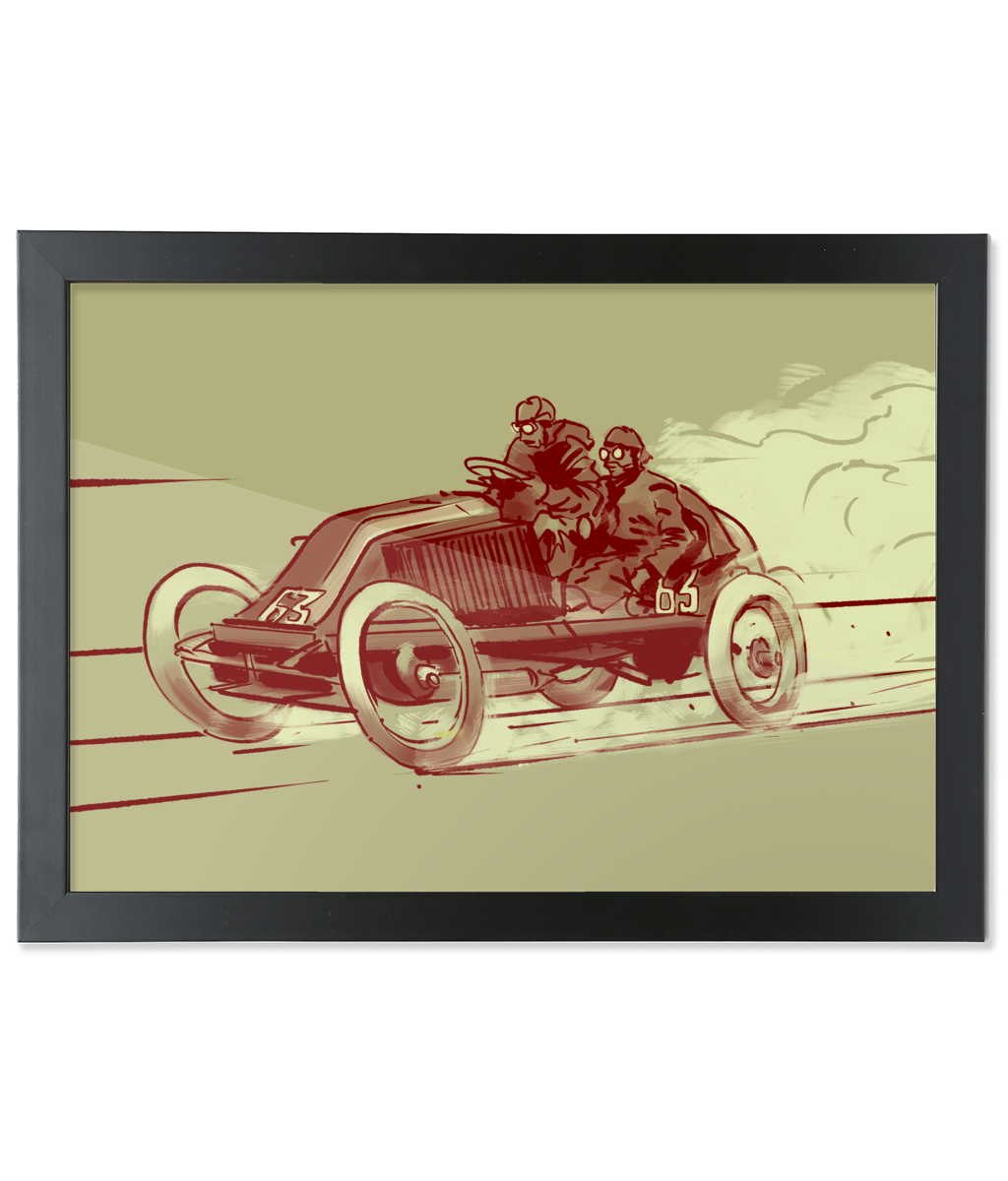 1906 Renault GP de l'ACP Le Mans Framed A3 Fine Art Print